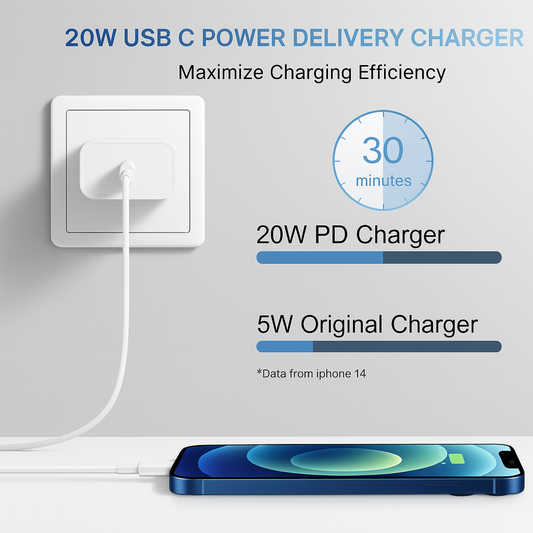 Cargador Rápido USB-C + Cable Lightning – 20W